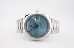 Rolex Day-Date 40 Platinum Ice Blue Diagonal Motif Dial & Smooth Bezel President Bracelet 228206 - - 图片 4