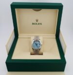 Rolex Day-Date 40 Platinum Ice Blue Diagonal Motif Dial & Smooth Bezel President Bracelet 228206 - - 图片 3