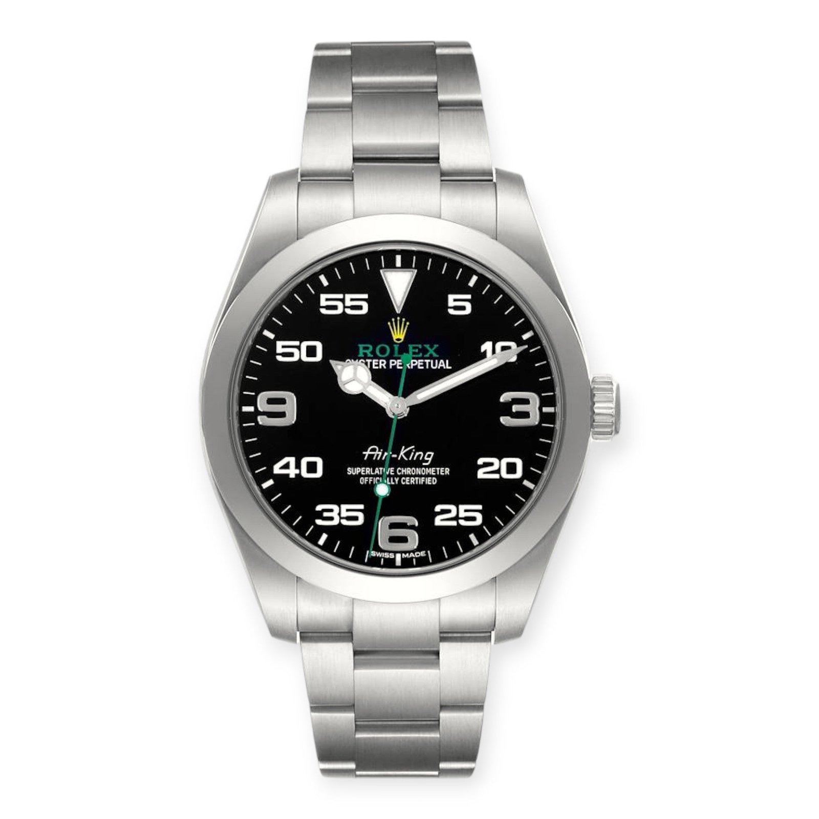 116900blk-1-Photoroom.jpg Rolex Oyster Perpetual Air King 116900 Green Hand Steel Mens Watch - 图片 1