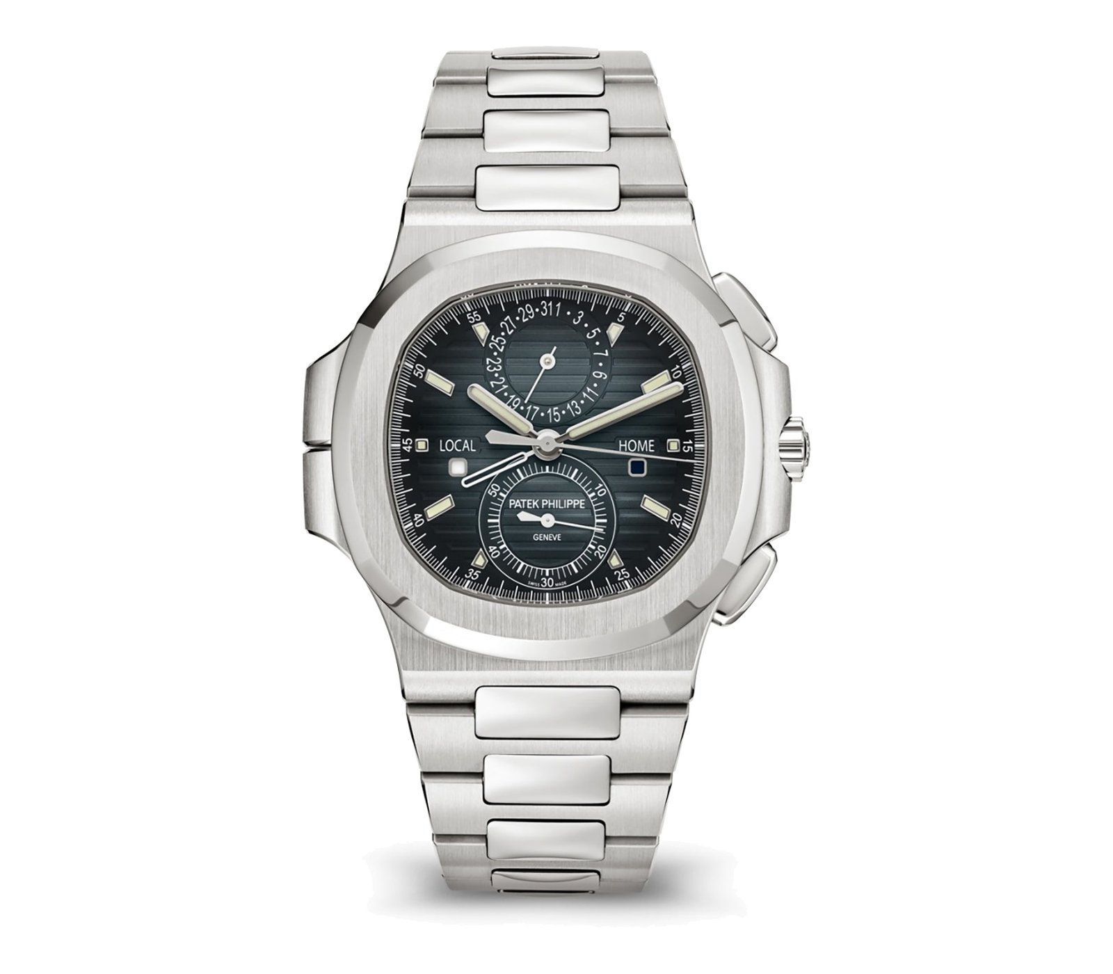 14876.jpg 41mm Blue Gradiant Travel Time Chrono Dial Stainless Steel Bracelet - Image 1