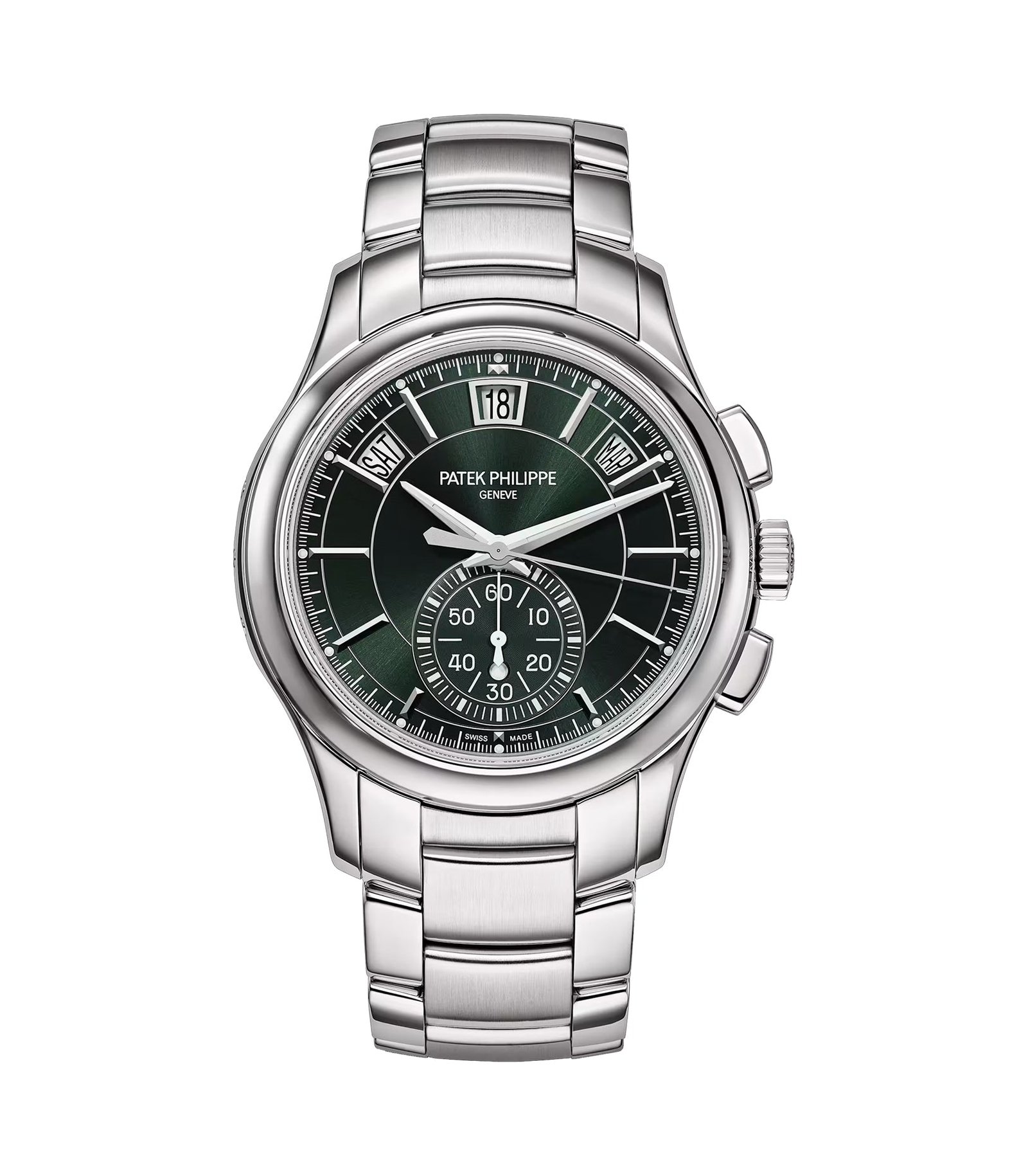 5905-1_55ae3311-7116-44c0-9ccb-0c9925b249f9.jpg 42mm Green Dial Chronograph Stainless Steel Bracelet - Image 1
