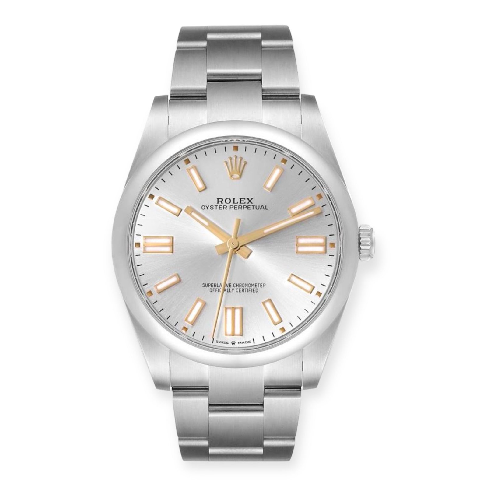 6A35F223-76A4-460D-B646-367C1DACCCFC.jpg Rolex Oyster Perpetual 41 Silver Dial Steel Mens Watch 124300 - Image 1