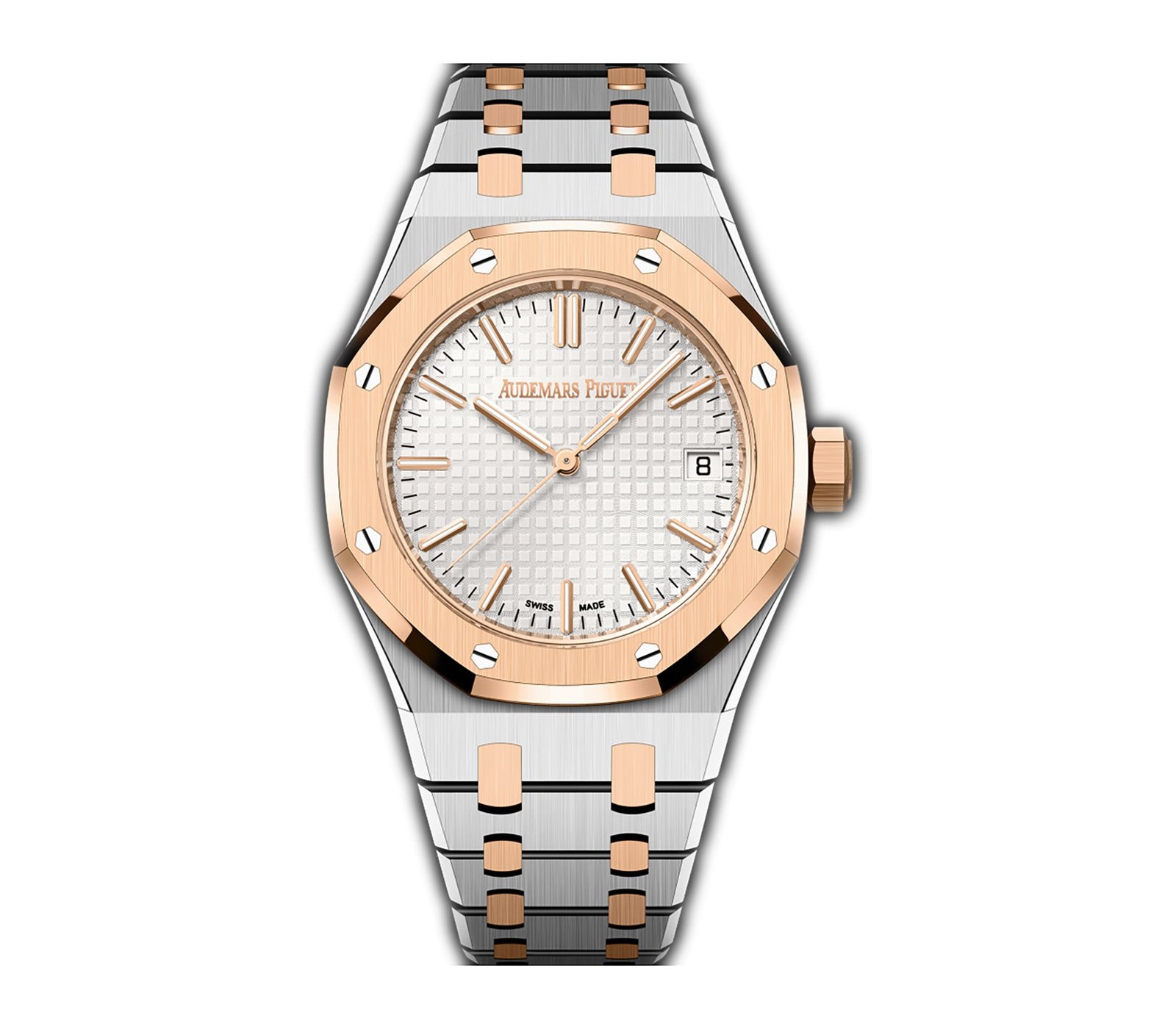 AP-15550SR.jpg 37mm Stainless Steel and 18k Rose Gold Silver Dial Automatic - Image 1