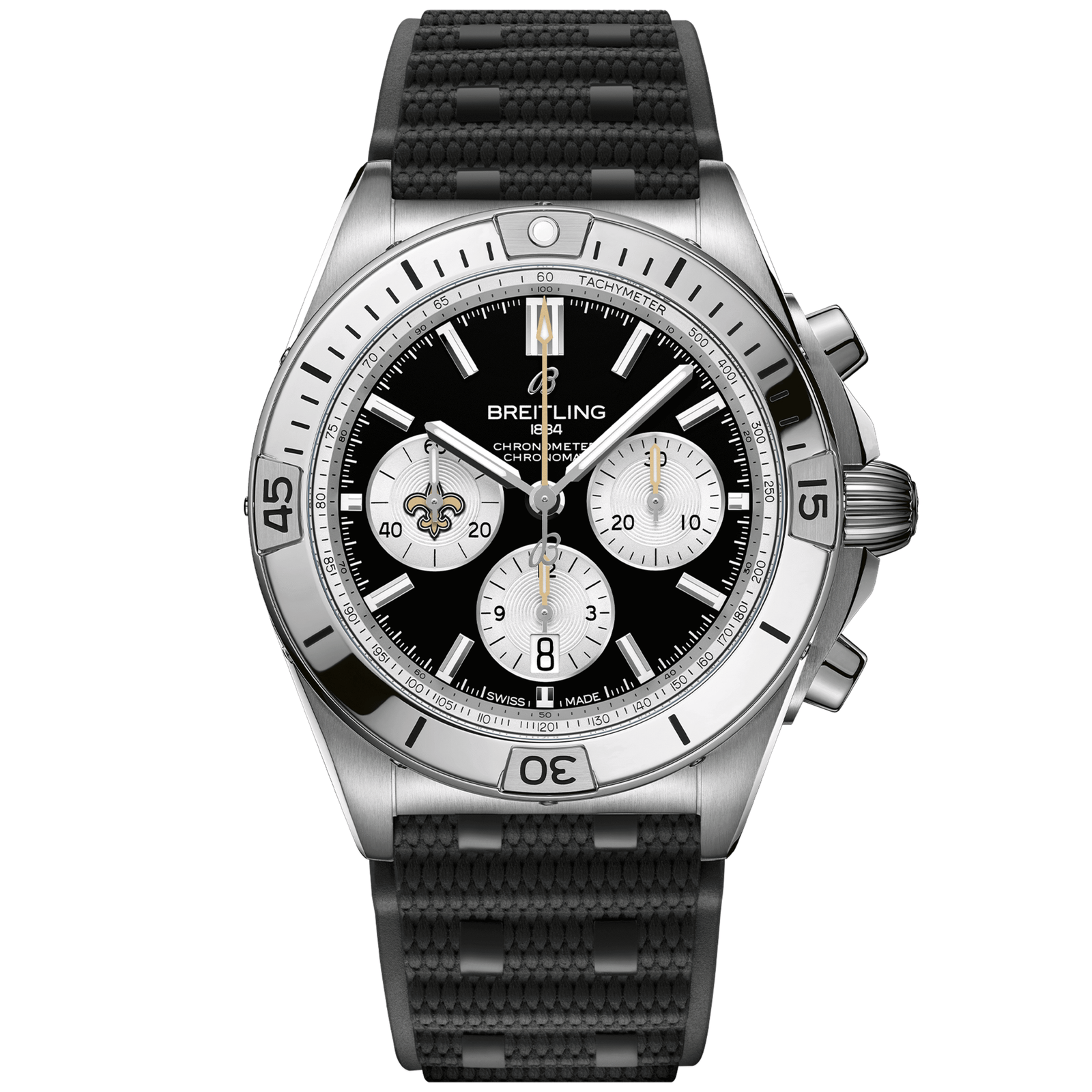 Chronomat_B0142_AB01342B1B4S1_RUBBER_NEW_ORLEANS_SAINTS_DIGITAL-scaled-1.png Chronomat B01 42 NFL New Orleans Saints Edition AB01342B1B4S1 - Image 1