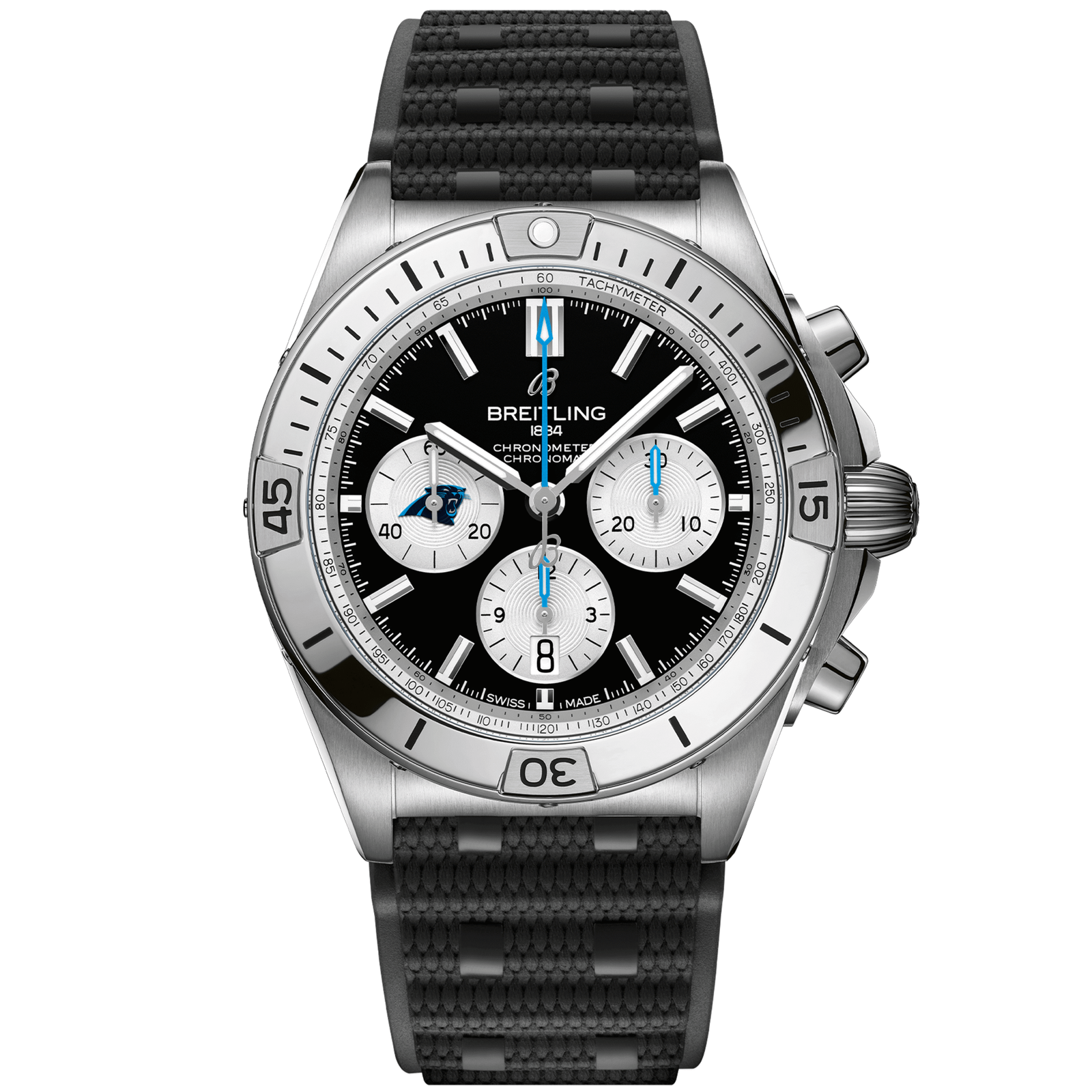 Chronomat_B0142_AB01342B1B5S1_RUBBER_CAROLINA_PANTHERS_DIGITAL-scaled-1.png Chronomat B01 42 NFL Carolina Panthers Edition AB01342B1B5S1 - Image 1
