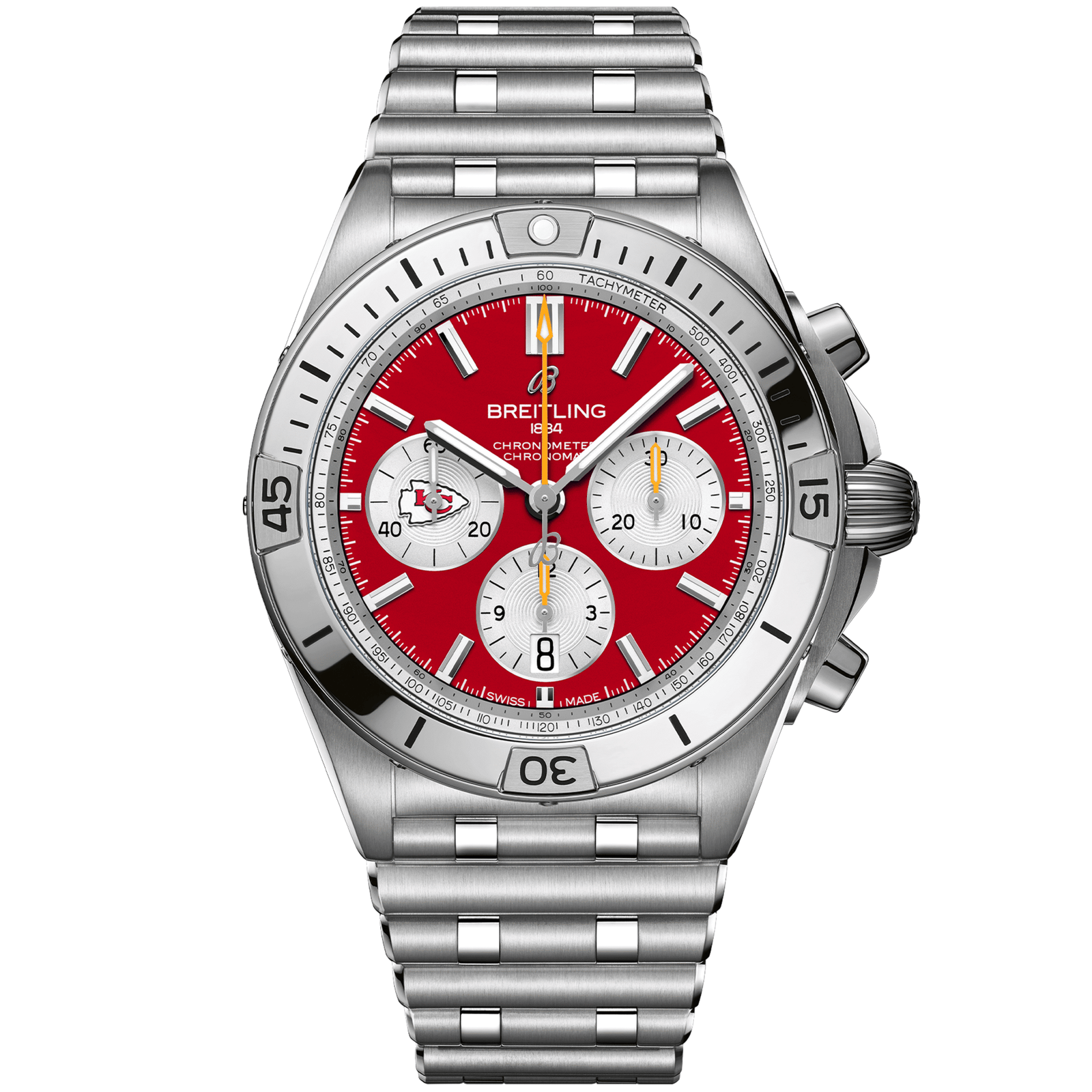 Chronomat_B0142_AB01342B1K5A1_STEEL_KANSAS_CITY_CHIEFS_DIGITAL-scaled-1.png Chronomat B01 42 NFL Kansas City Chiefs Edition AB01342B1K5A1 - Image 1