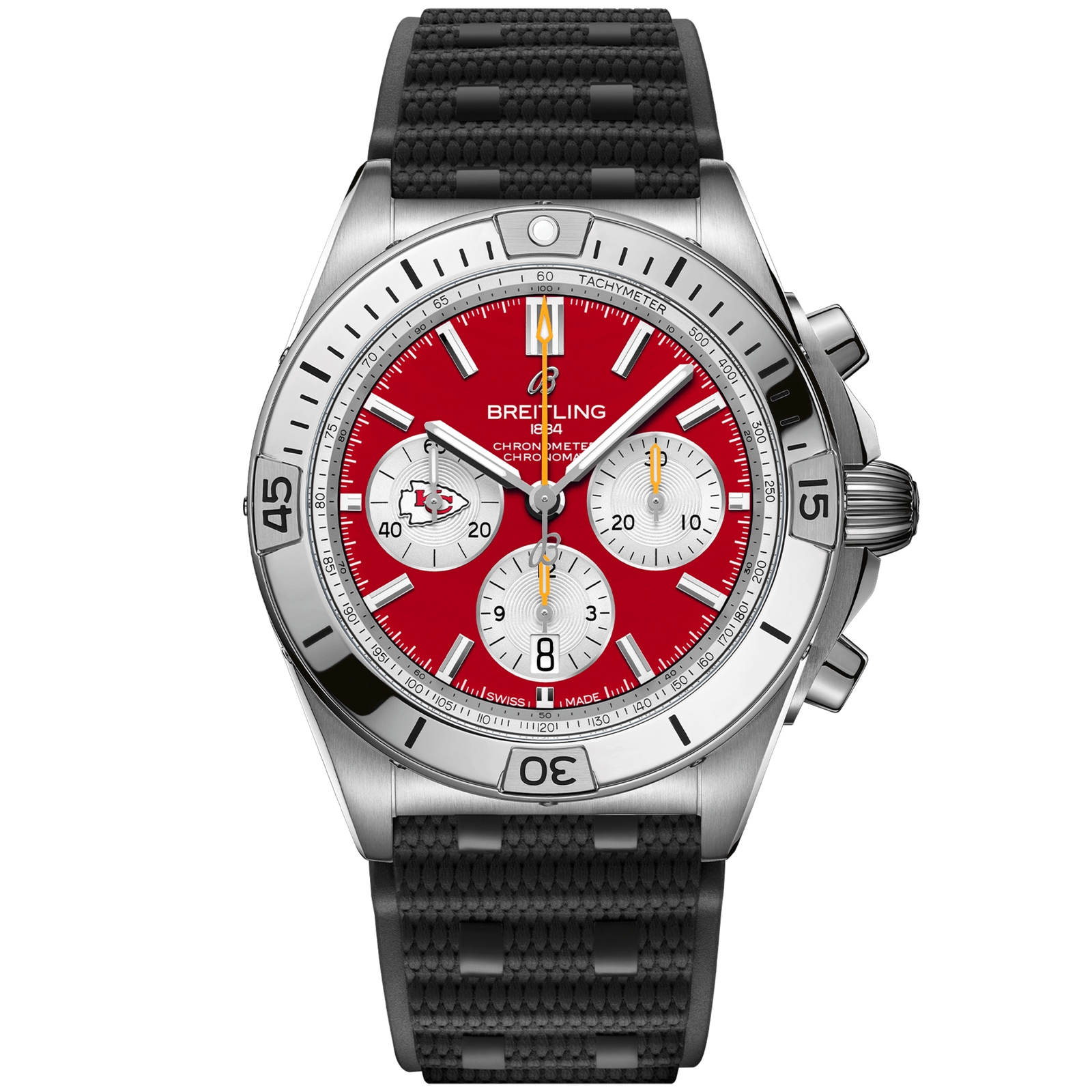 Chronomat_B0142_AB01342B1K5S1_RUBBER_KANSAS_CITY_CHIEFS_DIGITAL-scaled-1.png Chronomat B01 42 NFL Kansas City Chiefs Edition AB01342B1K5S1 - Image 1
