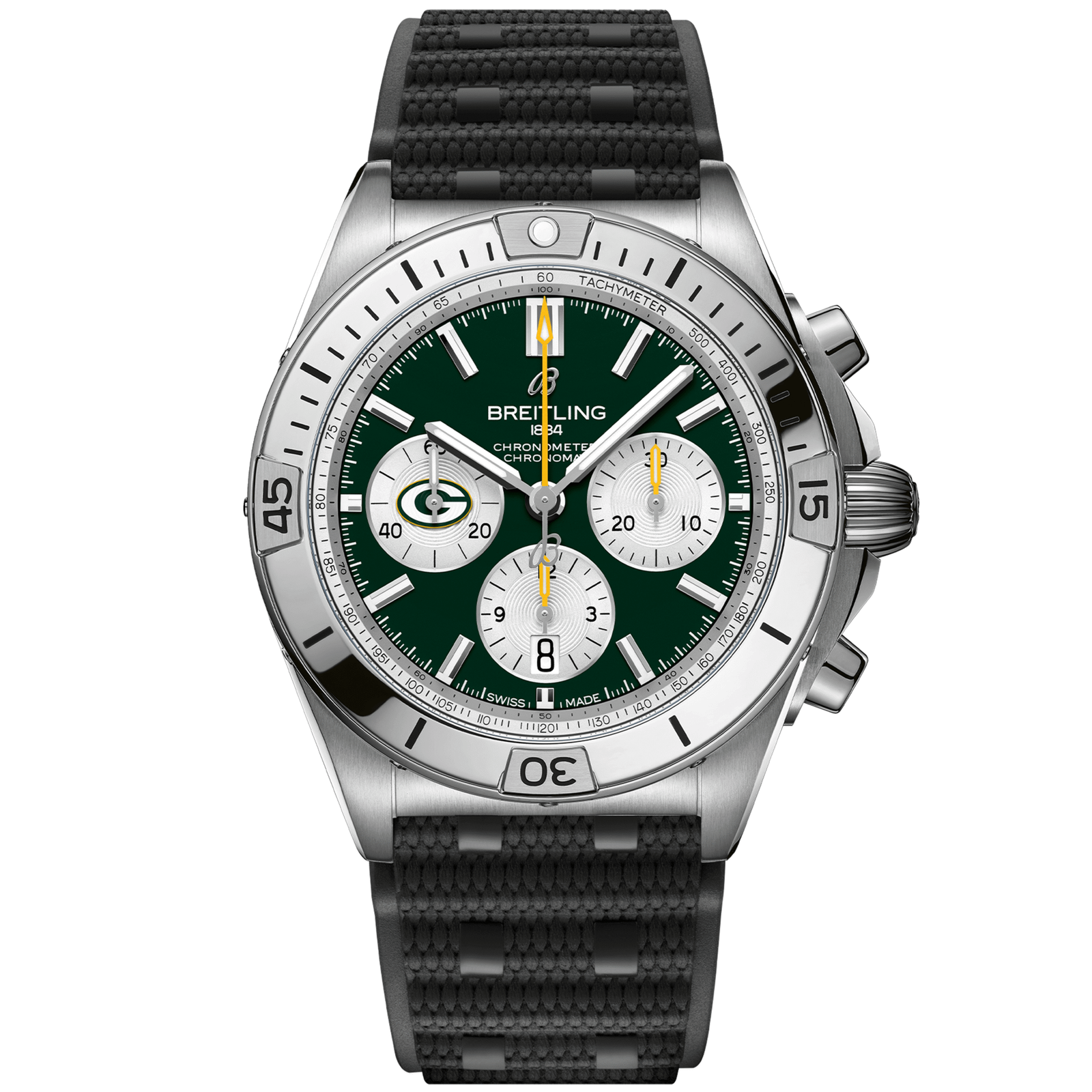 Chronomat_B0142_AB01342B1L1S1_RUBBER_GREEN_BAY_PACKERS_DIGITAL-scaled-1.png Chronomat B01 42 NFL Green Bay Packers Edition AB01342B1L1S1 - Image 1