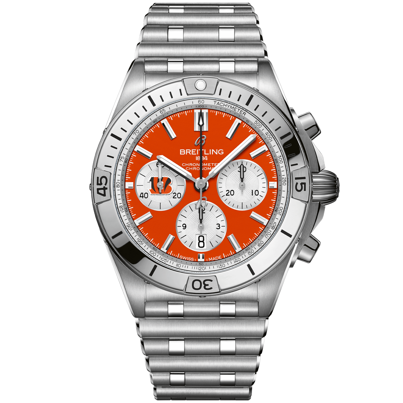 Chronomat_B0142_AB01342B1O1A1_STEEL_CINCINNATI_BENGALS_DIGITAL-scaled-1.png Chronomat B01 42 NFL Cincinnati Bengals Edition AB01342B1O1A1 - Image 1
