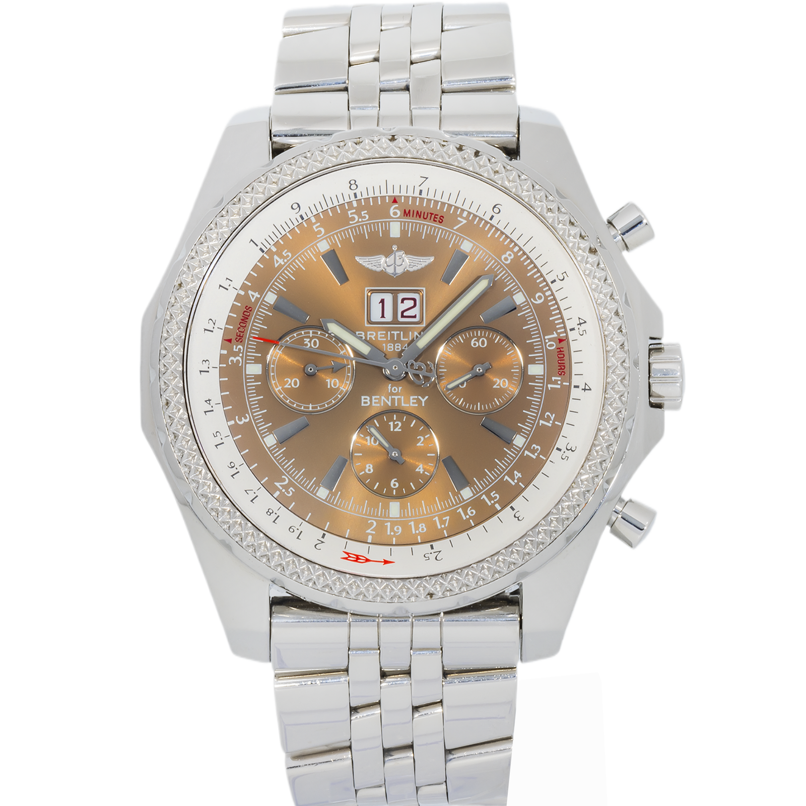IMG_6210.png Breitling Bentley 6.75 A44362 Brown Dial – 48mm Stainless Steel Automatic Chronograph - Image 1
