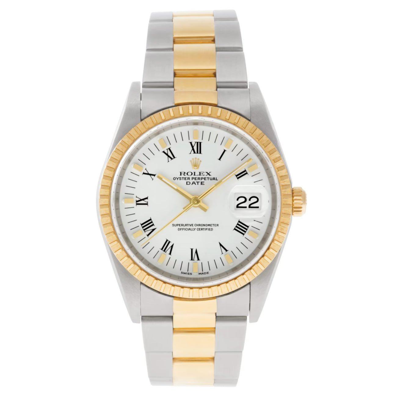 IMG_7092.jpg Rolex Oyster Perpetual Date 34mm – Steel & 18k Yellow Gold with White Dial | Ref. 15223 - Image 1