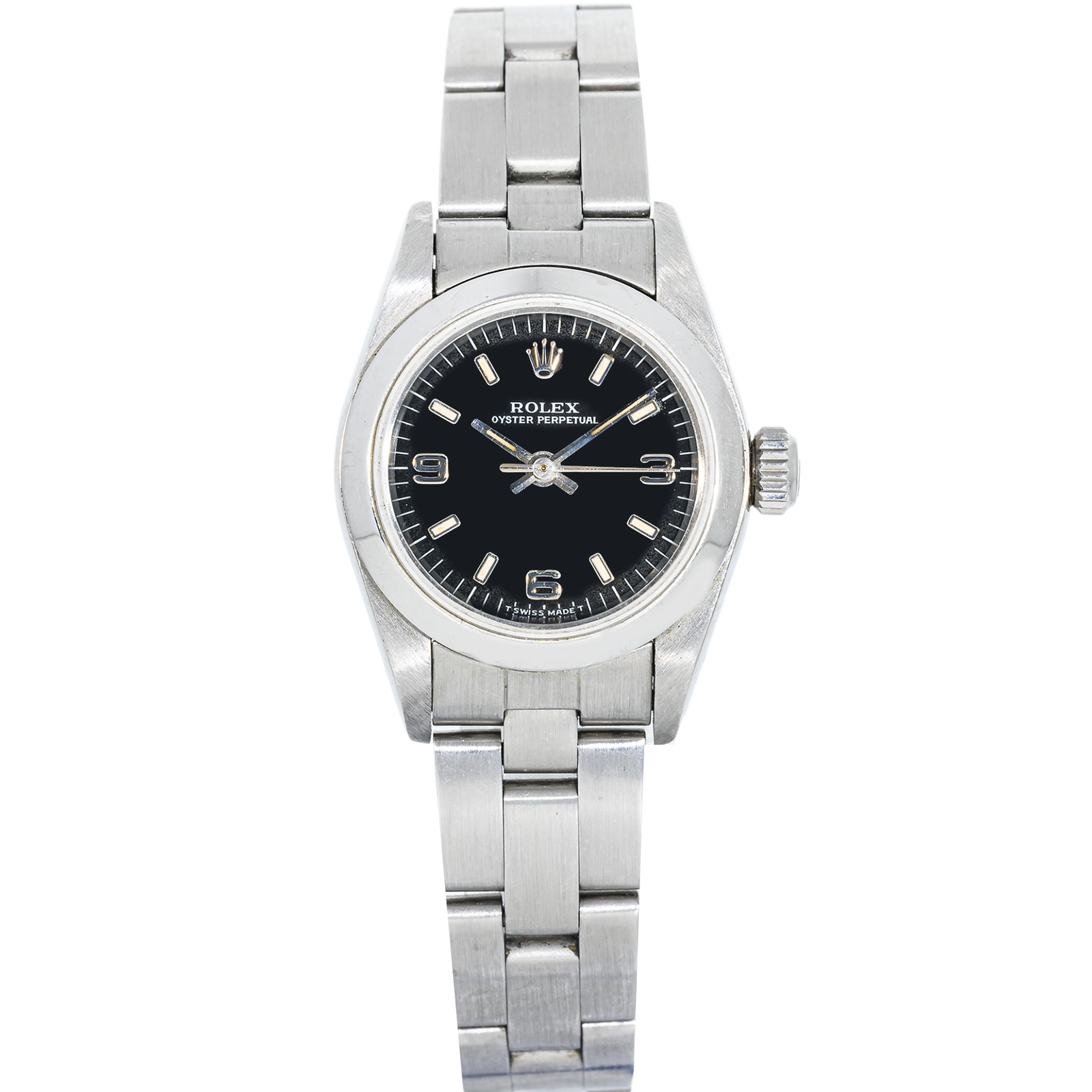IMG_7310.png Rolex Oyster Perpetual Date Ref. 67180 – Black Arabic Numeral Dial – Steel - Image 1