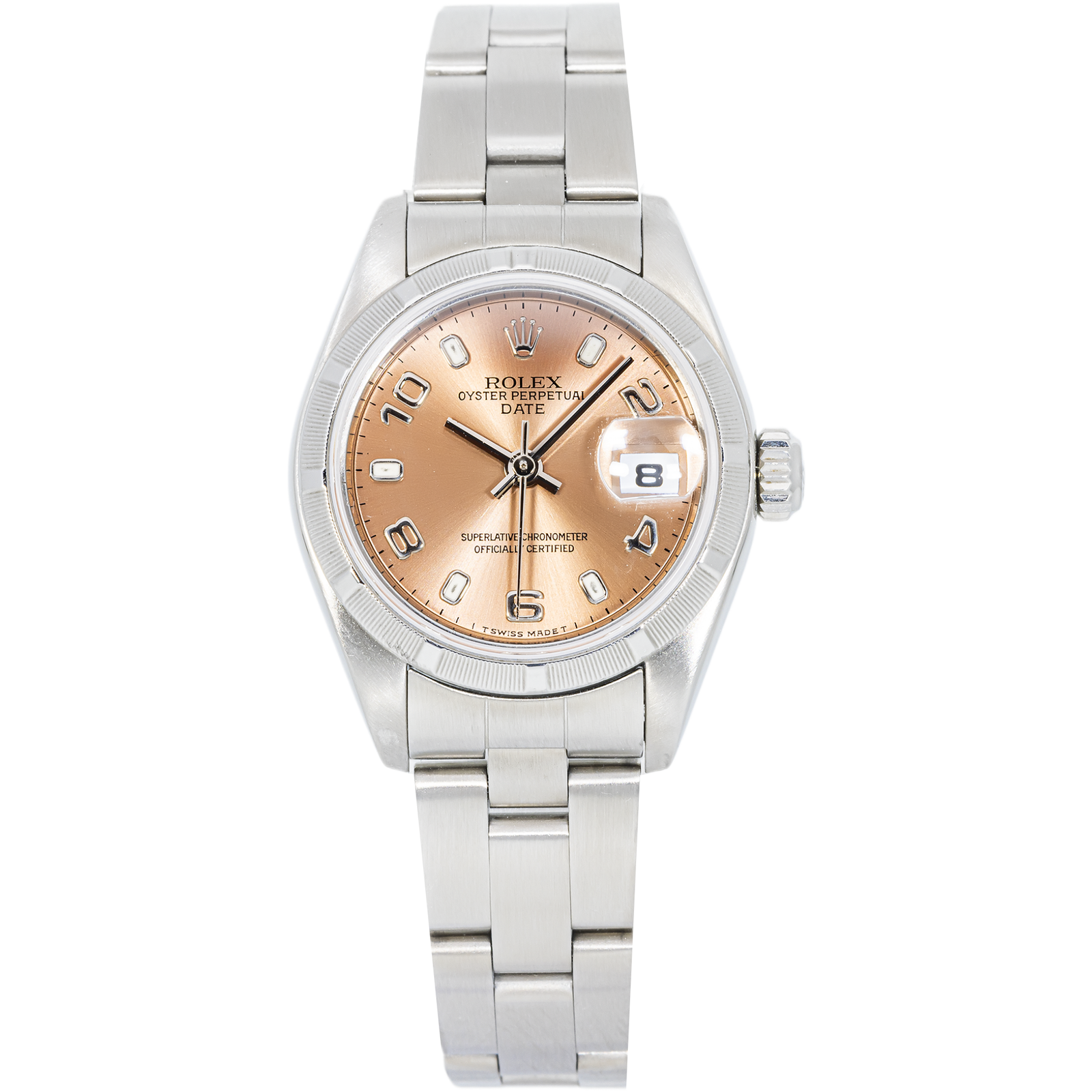 IMG_7357.png Rolex Oyster Perpetual Date 79170 26mm Pink Arabic Dial - Image 1