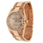 18K Rose Gold Rolex Day Date Presidet 36mm Pink Champagne with Roman Numeral Dial - Image 2