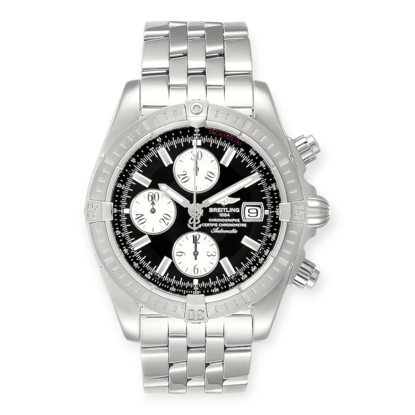 Pre-Owned-Breitling-Chronomat-Evolution-A13356-Steel-Black-Dial-Steel-Mens-Watch-JD-Watches-NY.jpg Breitling Chronomat Evolution A13356 Steel Black Dial Steel Mens Watch - Image 1