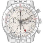 Breitling Navitimer World GMT A24322 Silver Dial Steel Mens Watch - Image 2