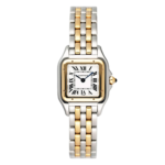 Cartier Panthère W2PN0006, 18k Yellow Gold and Stainless Steel Case with Silver Dial, Two-Row Bracelet