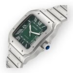Cartier Santos Large Green Dial Steel Mens Watch WSSA0062 - Image 2