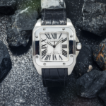 Cartier Santos XL Stainless Steel Automatic Watch – 38mm Leather Strap - Image 6