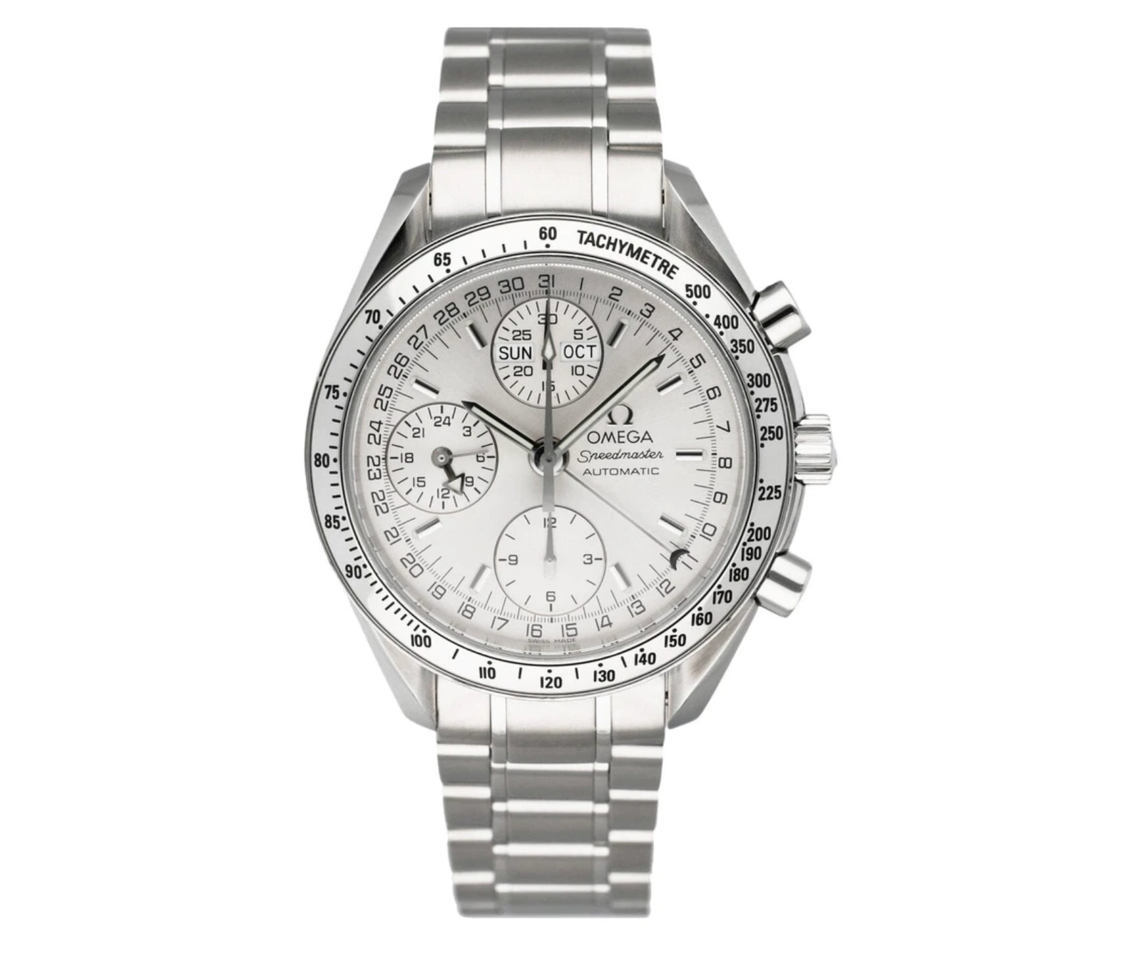 Pre-Owned-Omega-Speedmaster-3523_30_00-39mm-Silver-Dial-with-Stainless-Steel-Bracelet-JD-Watches-NY.png Omega Speedmaster 3523.30.00 – 39mm Silver Dial with Stainless Steel Bracelet - Image 1