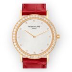Patek Philippe Calatrava 5006 Rose Gold Silver Dial Diamond Mens Watch - Image 2
