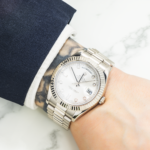 Rolex 18K White 41mm Gold Day-Date II with Silver Baguette and Diamond Dial, President Braclet - 图片 6
