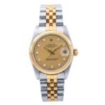 Rolex Datejust 31MM 68273 Stainless Steel and Yellow Gold Original Champagne Diamond Dial Jubilee Bracelet