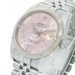 Rolex Datejust 36 116234 – Pink Floral Motif Arabic Dial, White Gold Fluted Bezel - Image 2