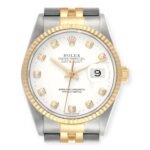 Rolex Datejust 36mm 16233  Steel Yellow Gold White Diamond Dial Mens Watch - Image 2