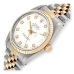 Rolex Datejust 36mm 16233  Steel Yellow Gold White Diamond Dial Mens Watch - Image 3