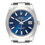 Rolex Datejust 41 Blue Dial Ref 126300 Smooth Bezel Steel Mens Watch - Image 2