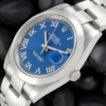 Rolex Datejust 41 Blue Roman Dial Ref 126300 Smooth Bezel Steel Mens Watch - Image 3