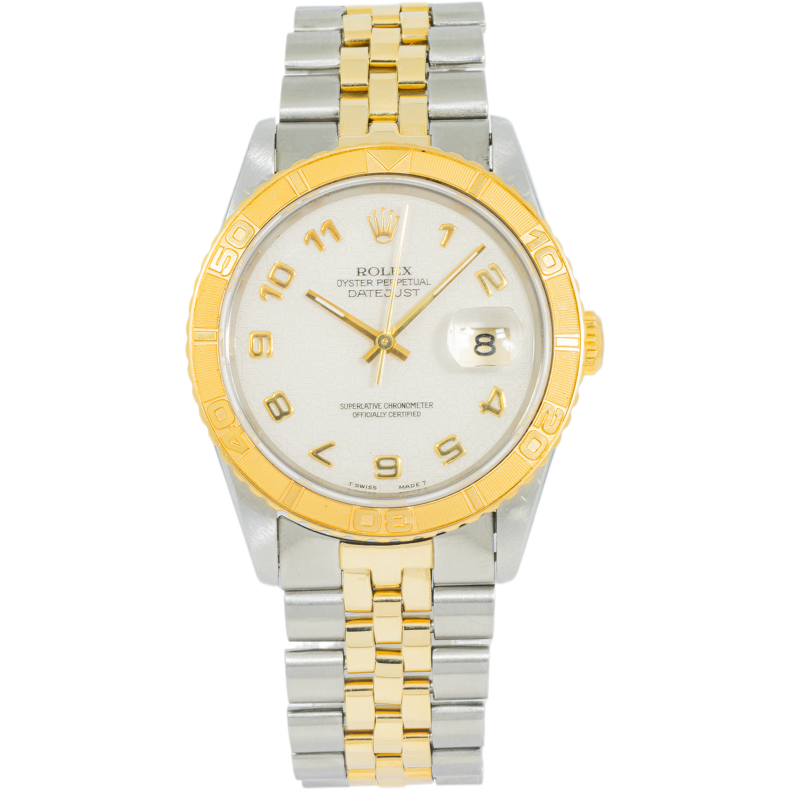 Pre-Owned-Rolex-Datejust-Turn-O-Graph-16263-Ivory-Jubilee-Arabic-Dial-36mm-Steel-18k-Yellow-Gold-Year-1988-2004-JD-Watches-NY.png Rolex Datejust Turn-O-Graph 16263 – Ivory Jubilee Arabic Dial – 36mm Steel & 18k Yellow Gold (Year: 1988-2004) - Image 1