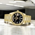 Rolex Day Date 40 Yellow Gold Black Onyx Diamond Dial with President Bracelet - Image 2
