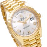 Rolex Day Date 40 Yellow Gold President Silver Roman Dial 218238 - Image 2