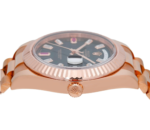 Rolex Day-Date II 41mm 218235 – Black Dial with Factory Ruby & Diamond Markers – 18K Rose Gold President Bracelet - Image 5