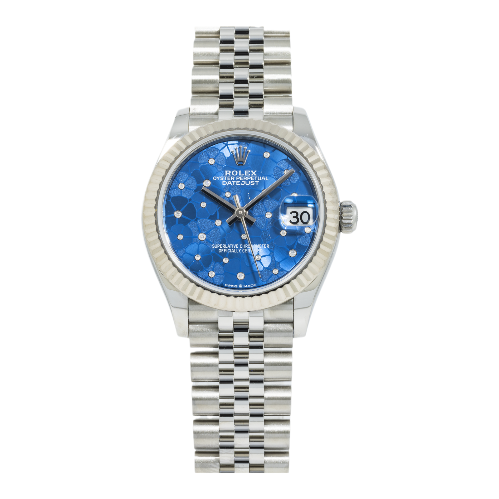 Pre-Owned-Rolex-Ladies-31mm-Stainless-Steel-White-Gold-Datejust-with-Azzurro-Blue-Floral-Motif-Dial-and-Jubilee-Bracelet-JD-Watches-NY.png Rolex Ladies 31mm Stainless Steel & White Gold Datejust with Azzurro Blue Floral Motif Dial and Jubilee Bracelet - 图片 1