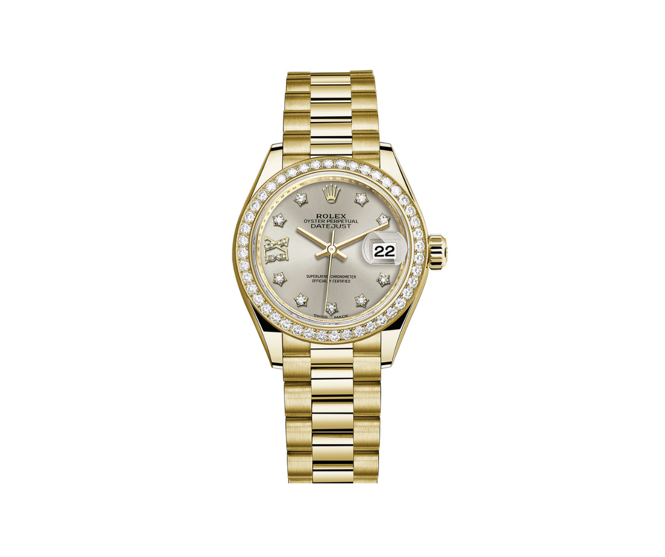 Pre-Owned-Rolex-Lady-Datejust-28-Yellow-Gold-with-Diamond-Bezel-Silver-Dial-Ref_-279138RBR-JD-Watches-NY.png Rolex Lady-Datejust 28 – Yellow Gold with Diamond Bezel & Silver Dial Ref. 279138RBR - Image 1