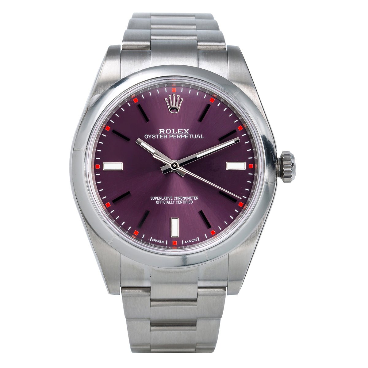 Pre-Owned-Rolex-Oyster-Perpetual-114300-39mm-Red-Grape-Dial-JD-Watches-NY.jpg Rolex Oyster Perpetual 114300 39mm Red Grape Dial - 图片 1