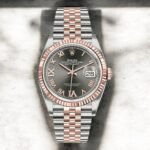 Rolex Steel and Everose Datejust 36 Watch 126231 Dark Rhodium Roman Dial - Jubilee Bracelet - 图片 2