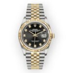 Rolex Steel and Yellow Gold Datejust 36 Watch 126233 Black Diamond Dial - Two Tone Jubilee Bracelet