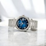 Rolex White Gold Day-Date 40 Watch Blue Ombré Roman Dial - President Bracelet - Image 2
