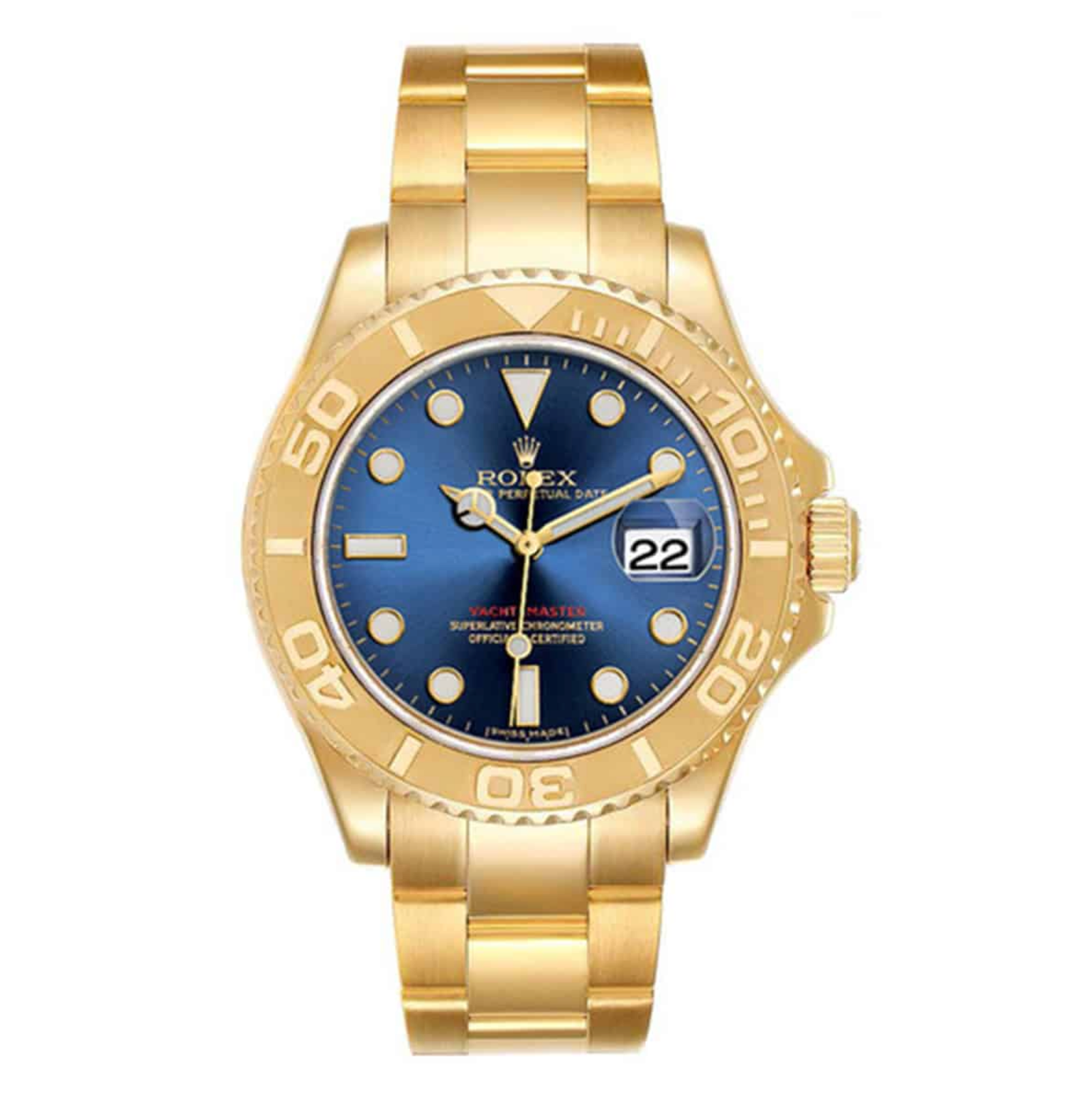 Screenshot2025-10-24at3.33.32PM.png Rolex Yacht-Master 40mm Blue Dial 18K Yellow Gold – Ref. 16628 - Image 1