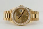 Rolex Day-Date 40 Yellow Gold Champagne Diamond Dial & Diamond Bezel President Bracelet 228348RBR - - Image 4