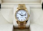 Rolex Day-Date 40 Yellow Gold White Roman Dial & Fluted Bezel President Bracelet 228238 - - Image 2