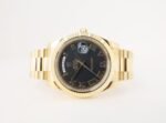Rolex Day-Date II Yellow Gold 41mm Black Roman Fluted President Bracelet 218238 - Image 3