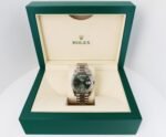 Rolex White Gold Day-Date 40 Watch - Fluted Bezel - Olive Green Bevelled Roman Dial - President Bracelet - 228239 ogrp - 图片 2